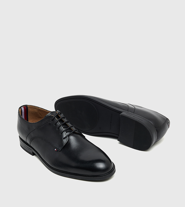 Textured Thunit Leather Derby Shoes