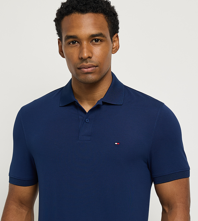 Flag Detail Short Sleeves Polo T-Shirt