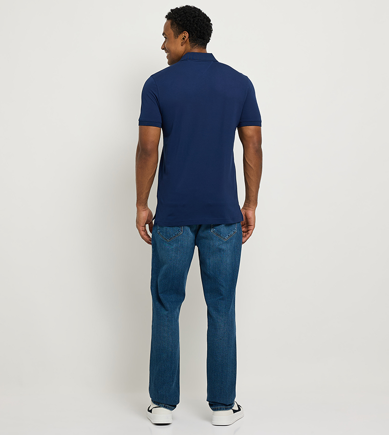 Flag Detail Short Sleeves Polo T-Shirt