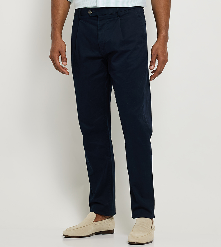 HARLEM Pleat Detail Tapered Fit Pants