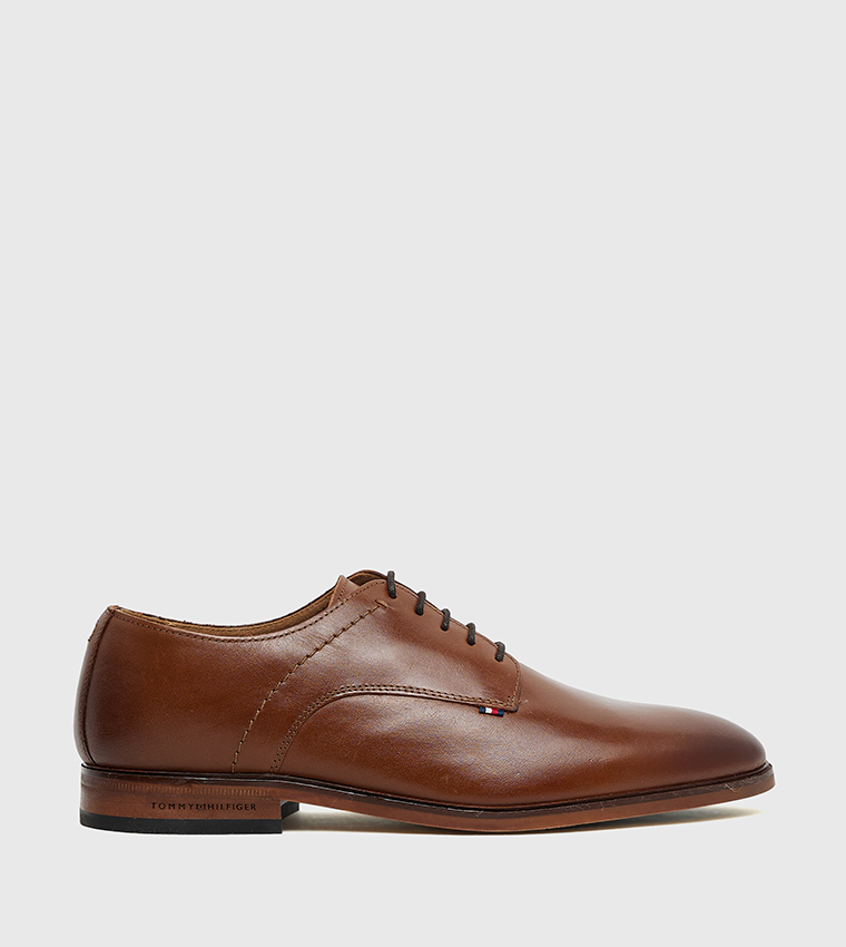 Textured Thunit Leather Derby Shoes