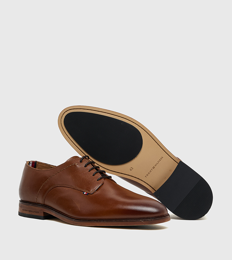 Textured Thunit Leather Derby Shoes