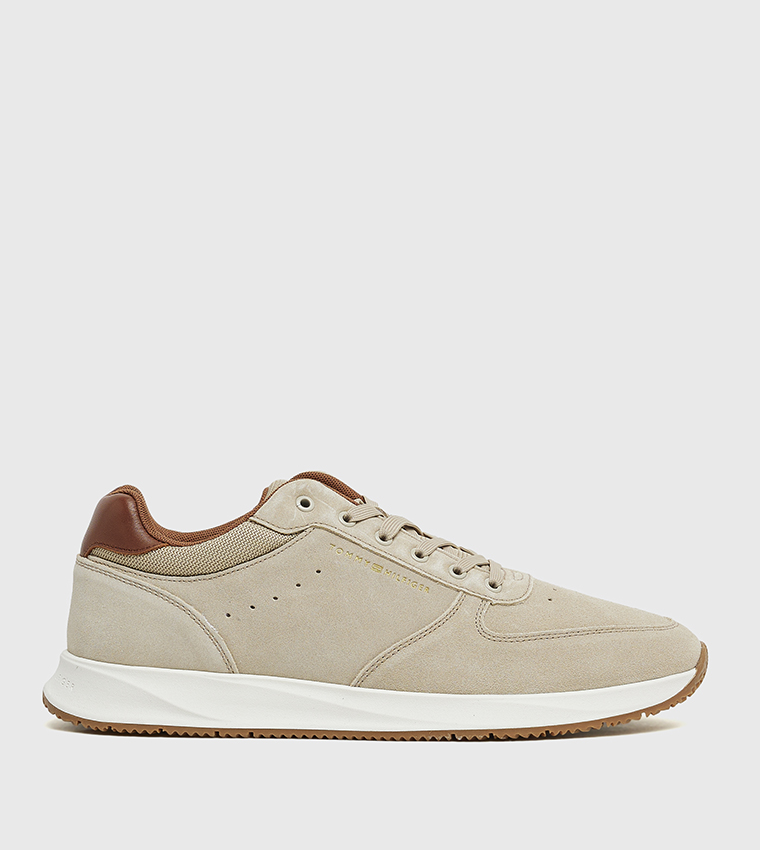 Textured Suede Low-Top Sneakers