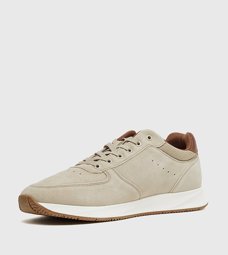 Textured Suede Low-Top Sneakers