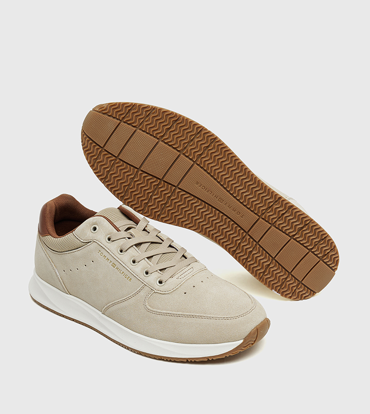Textured Suede Low-Top Sneakers