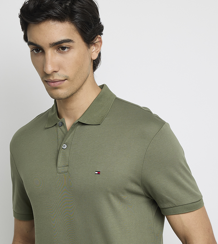 Flag Detail Short Sleeves Polo T-Shirt