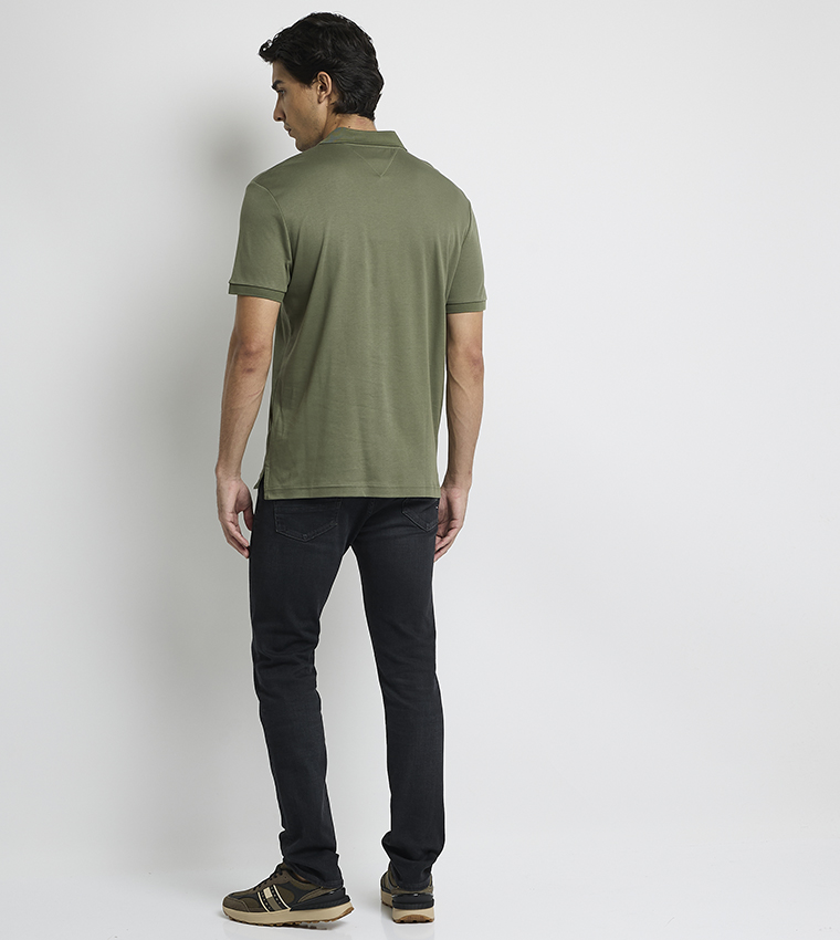 Flag Detail Short Sleeves Polo T-Shirt