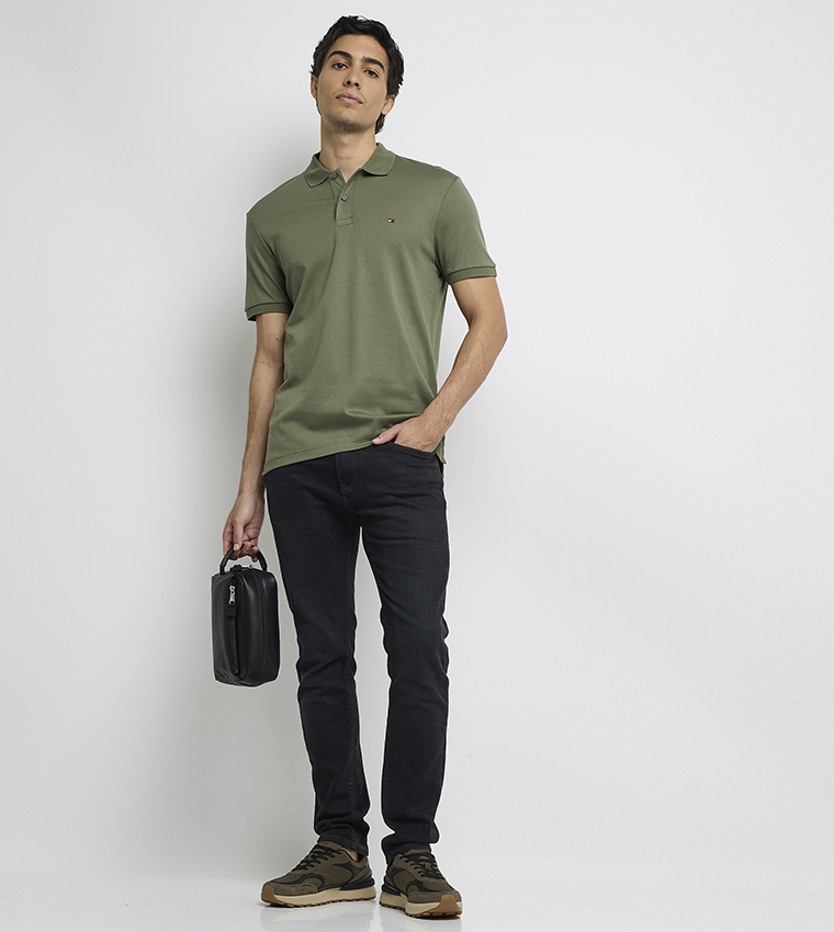 Flag Detail Short Sleeves Polo T-Shirt