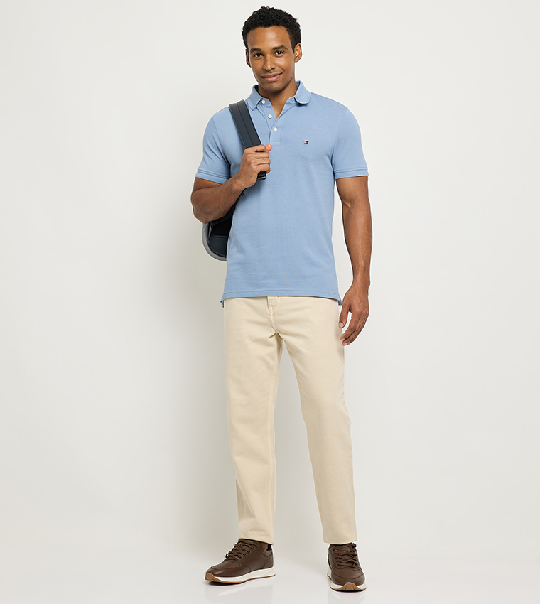 تيشيرت بولو كم قصير بشعار تومي 