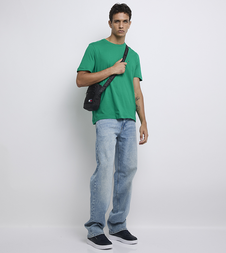 Flag Embroidered Crew Neck T-Shirt