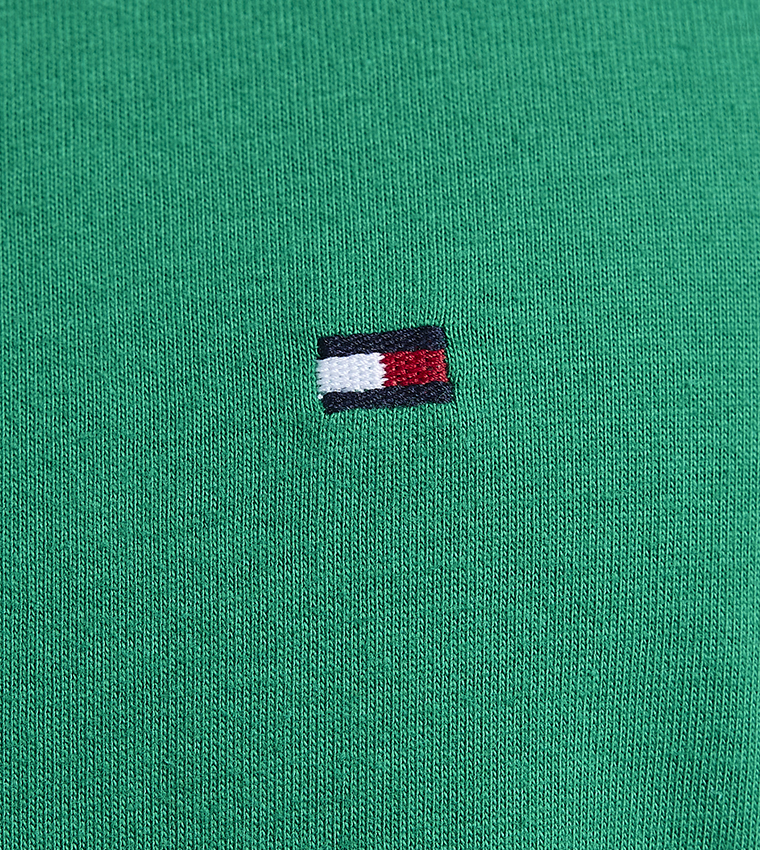 Flag Embroidered Crew Neck T-Shirt