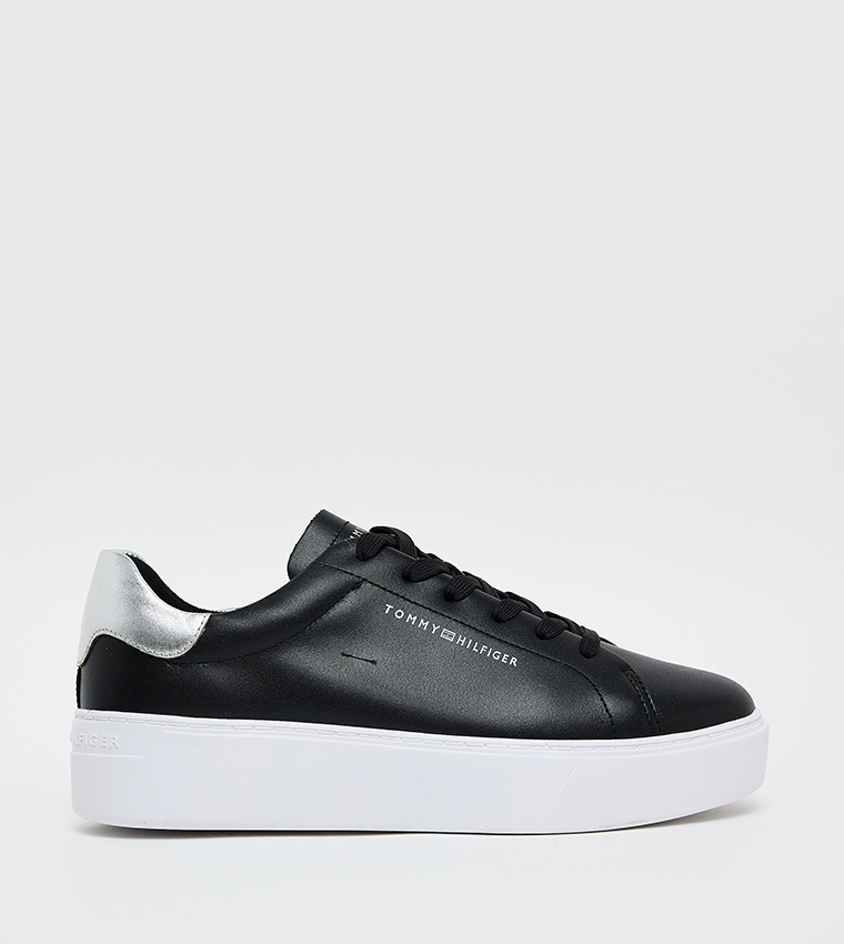 Logo Printed Lace Up Platform Sneakers