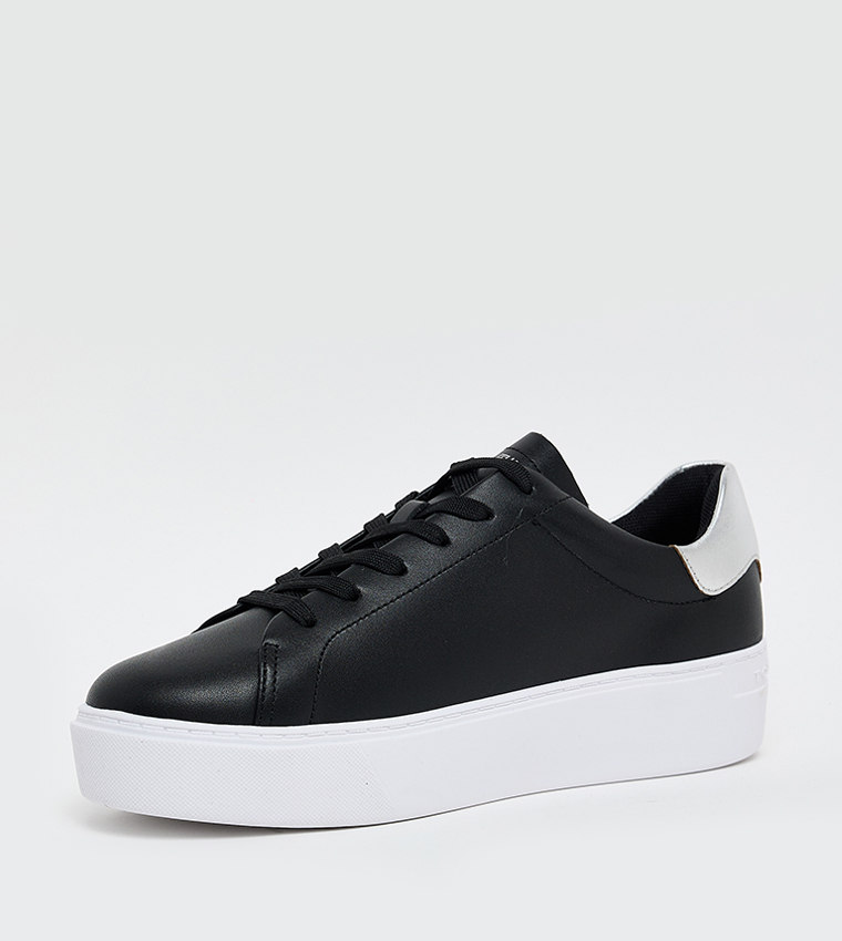 Logo Printed Lace Up Platform Sneakers