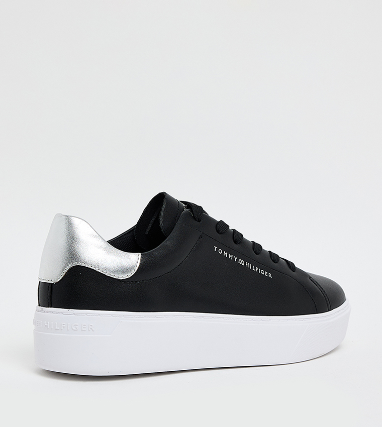 Logo Printed Lace Up Platform Sneakers