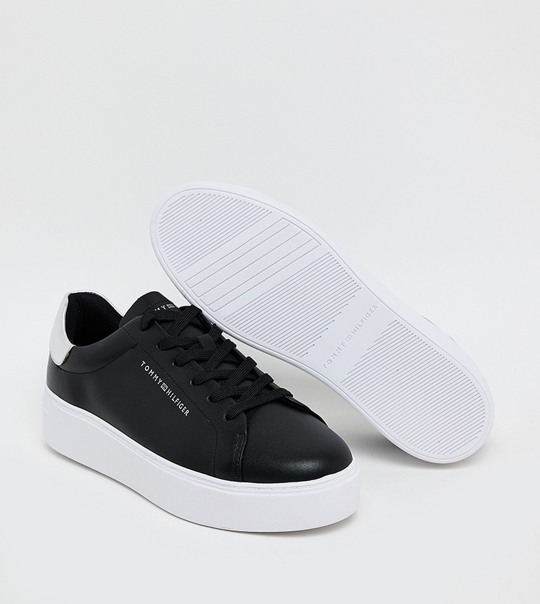 Logo Printed Lace Up Platform Sneakers