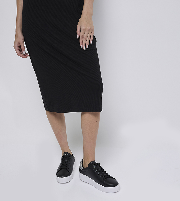 Logo Printed Lace Up Platform Sneakers