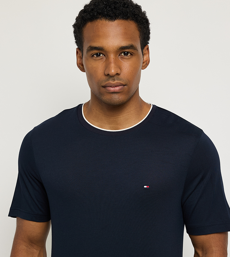 Flag Detail Crew Neck T-Shirt