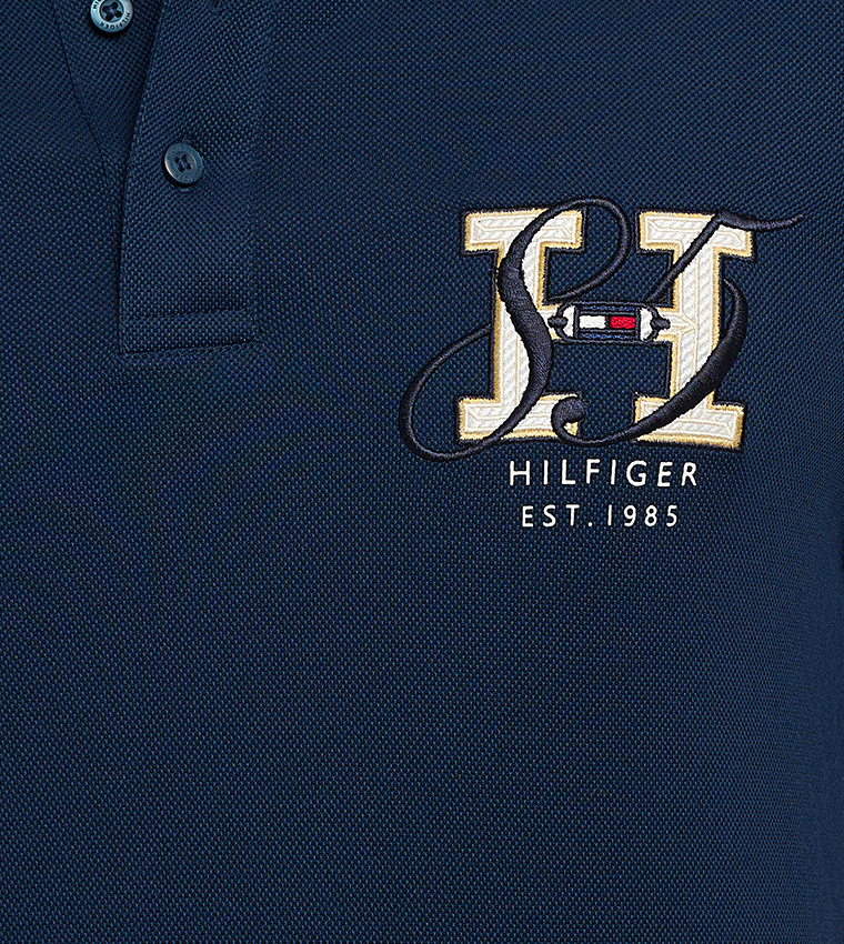 Monotype Detail Short Sleeves Polo T-Shirt