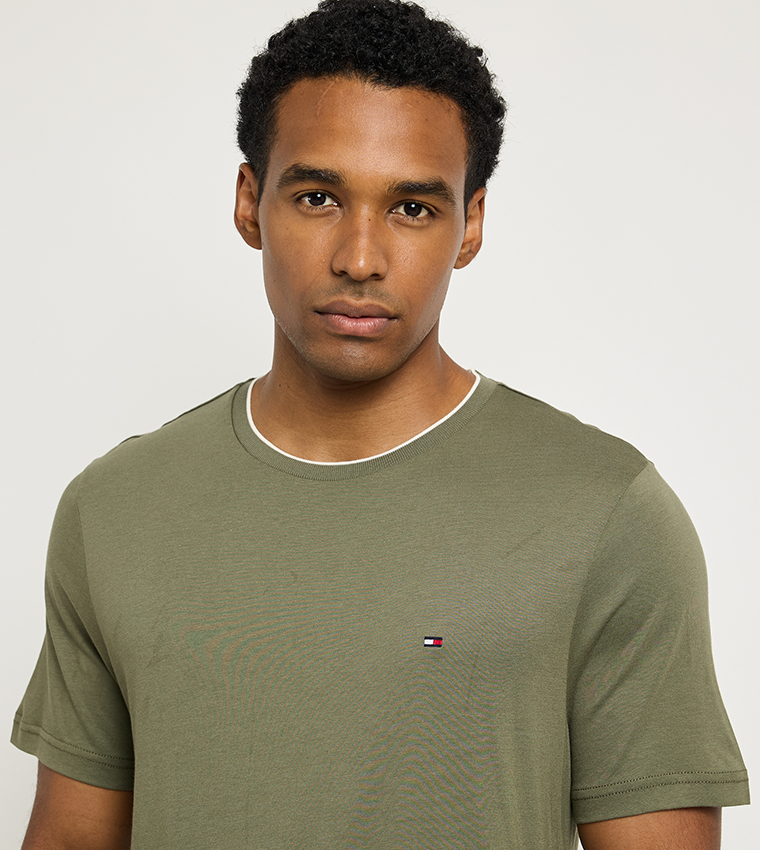 Flag Detail Crew Neck T-Shirt