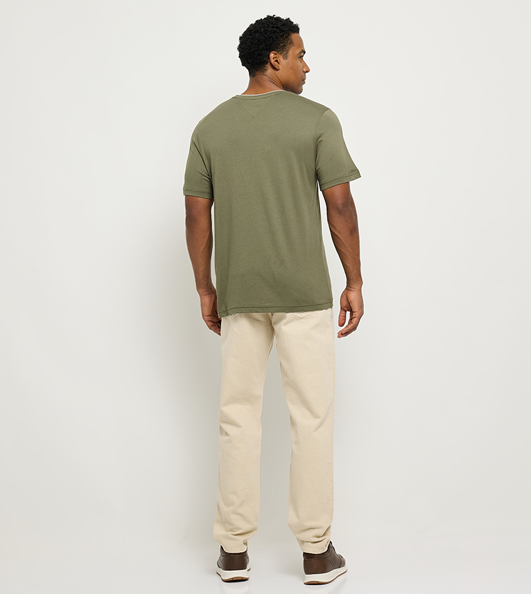 Flag Detail Crew Neck T-Shirt
