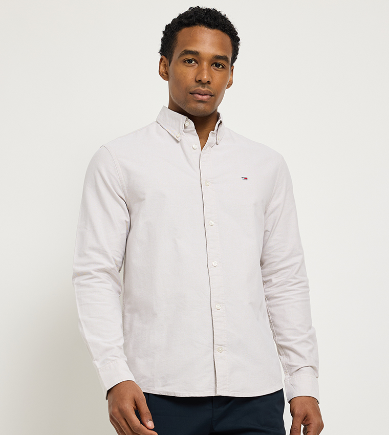 Flag Detail Button-Down Collar Shirt