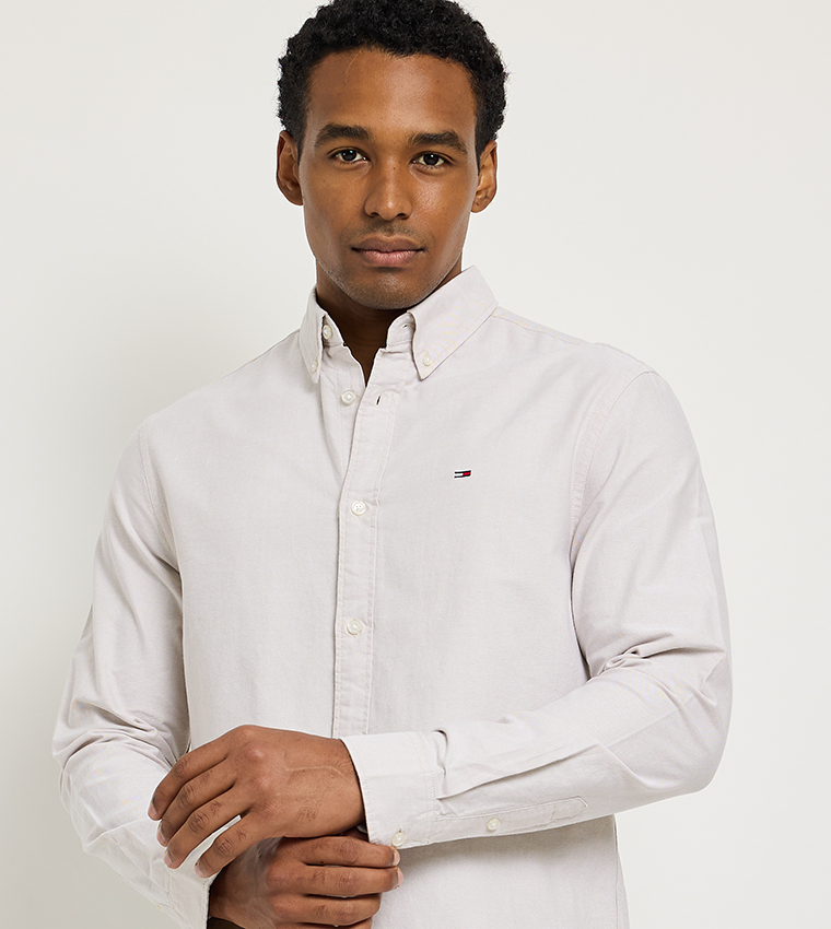 Flag Detail Button-Down Collar Shirt