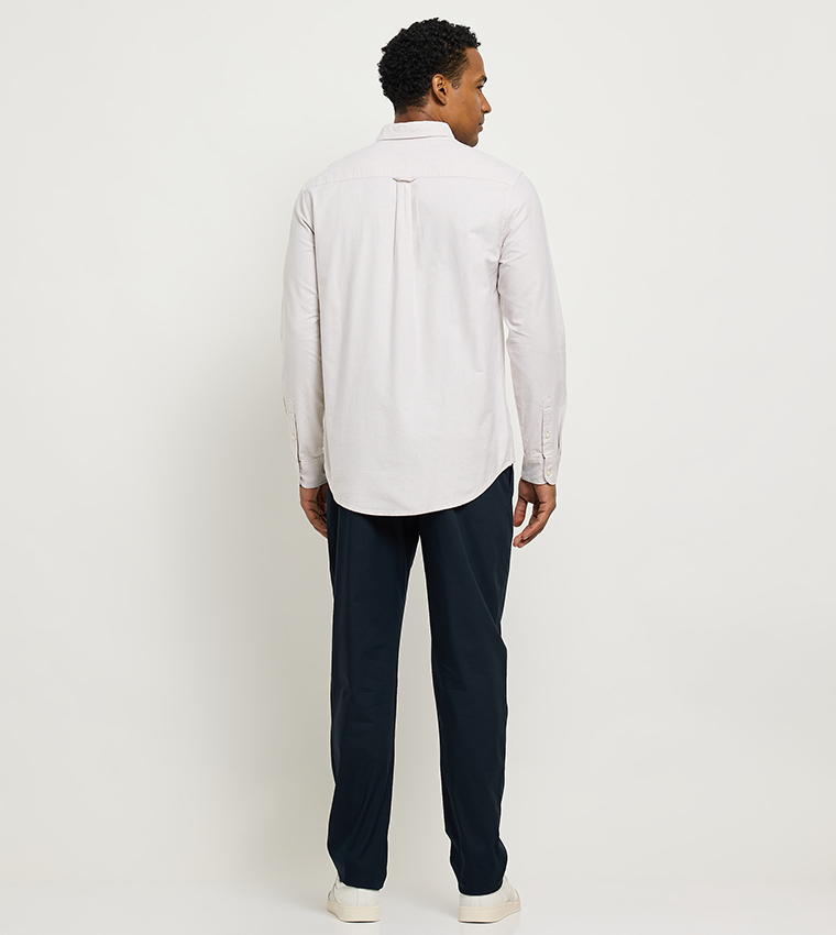 Flag Detail Button-Down Collar Shirt
