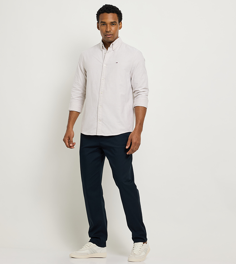 Flag Detail Button-Down Collar Shirt