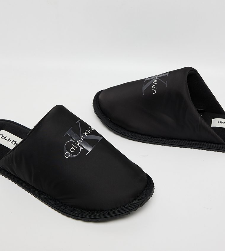 Logo Printed Bedroom Mules