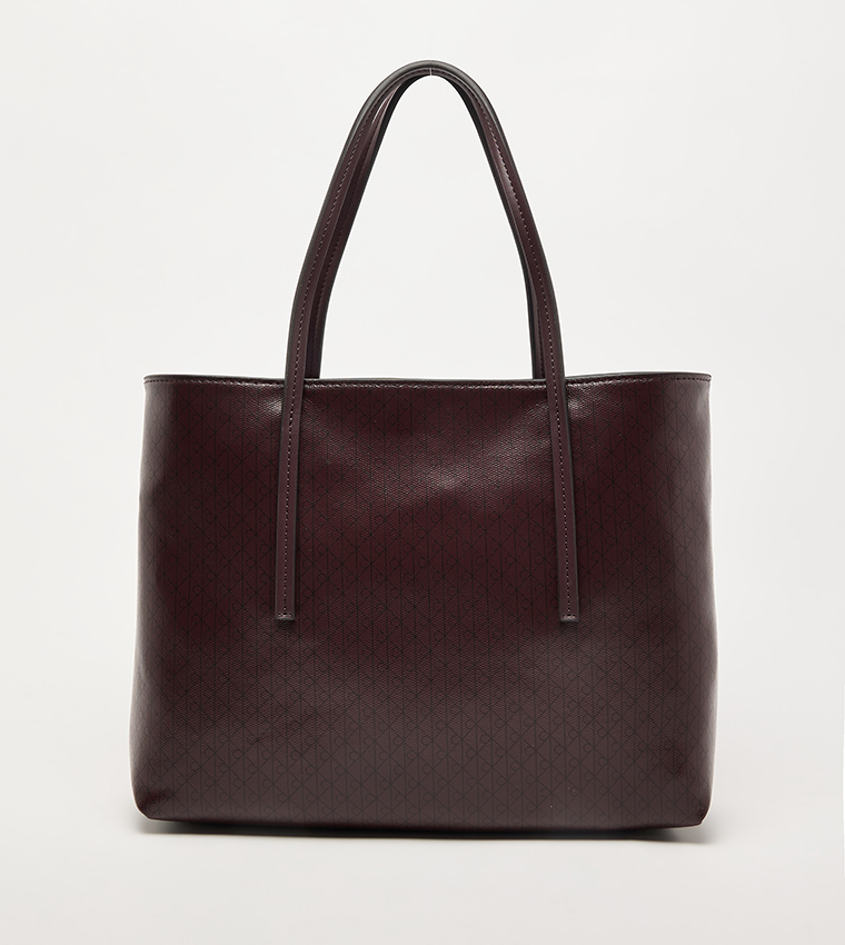 Monogram Patterned Tote Bag with Pouch