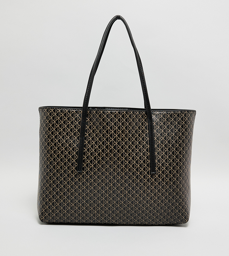 Patterned Tote Bag with Coin Pouch
