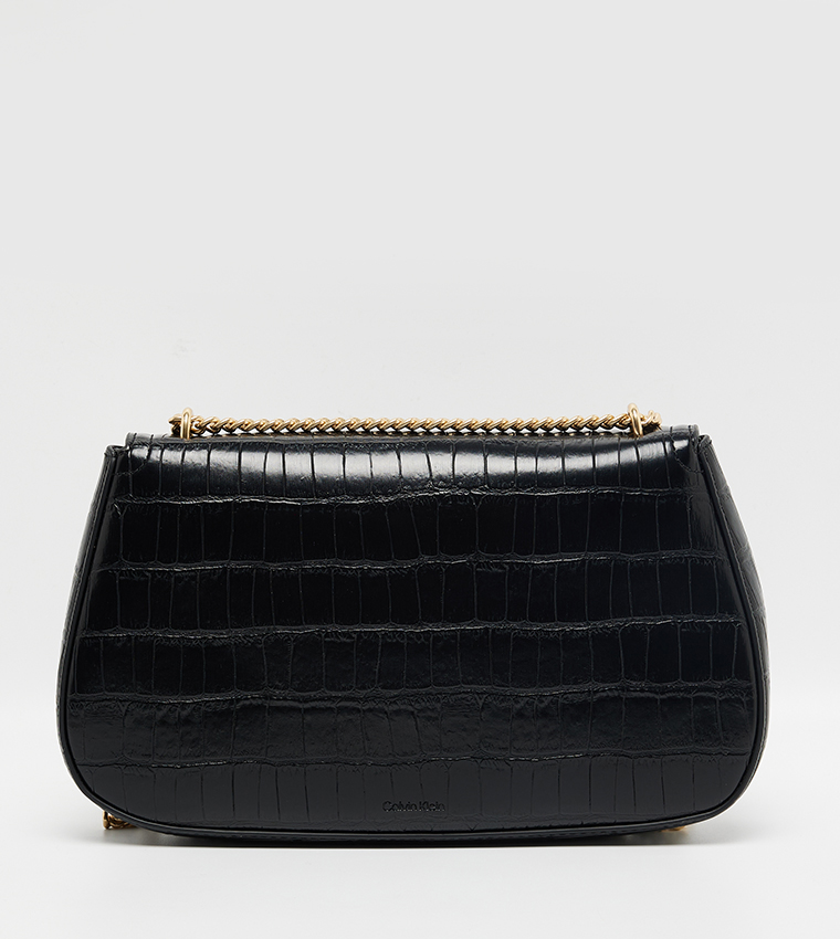 Croc Textured Convertible Crossbody Bag