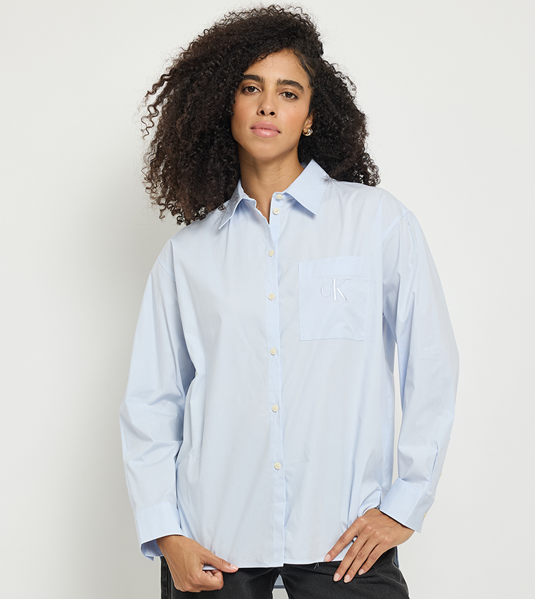 Monogram Poplin Relaxed Fit Shirt