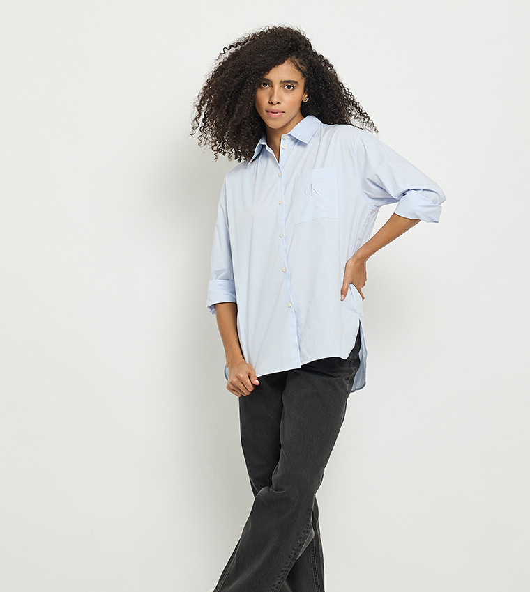 Monogram Poplin Relaxed Fit Shirt