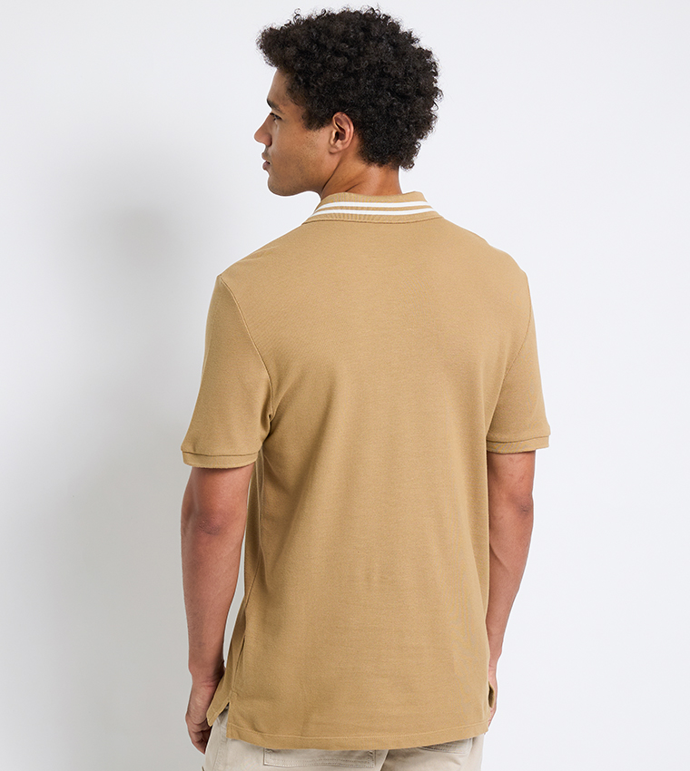 Logo Embroidered Pique Polo T-Shirt