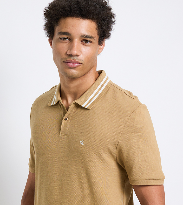 Logo Embroidered Pique Polo T-Shirt