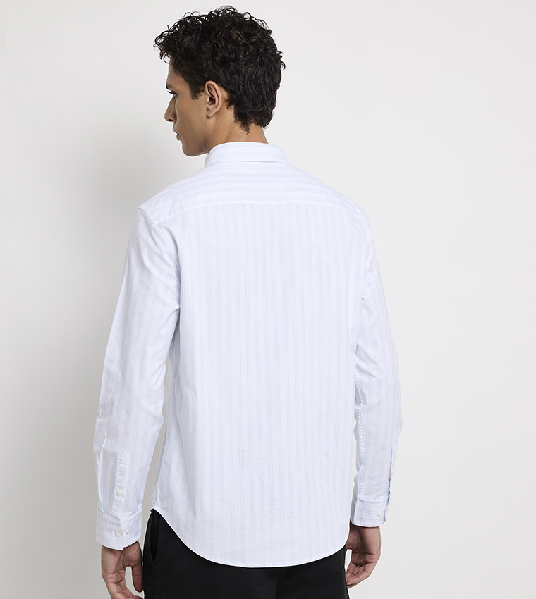 Striped Button-Down Collar Shirt