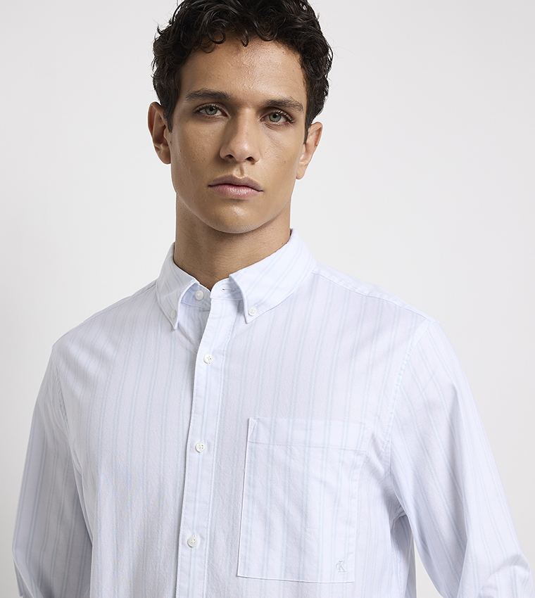 Striped Button-Down Collar Shirt