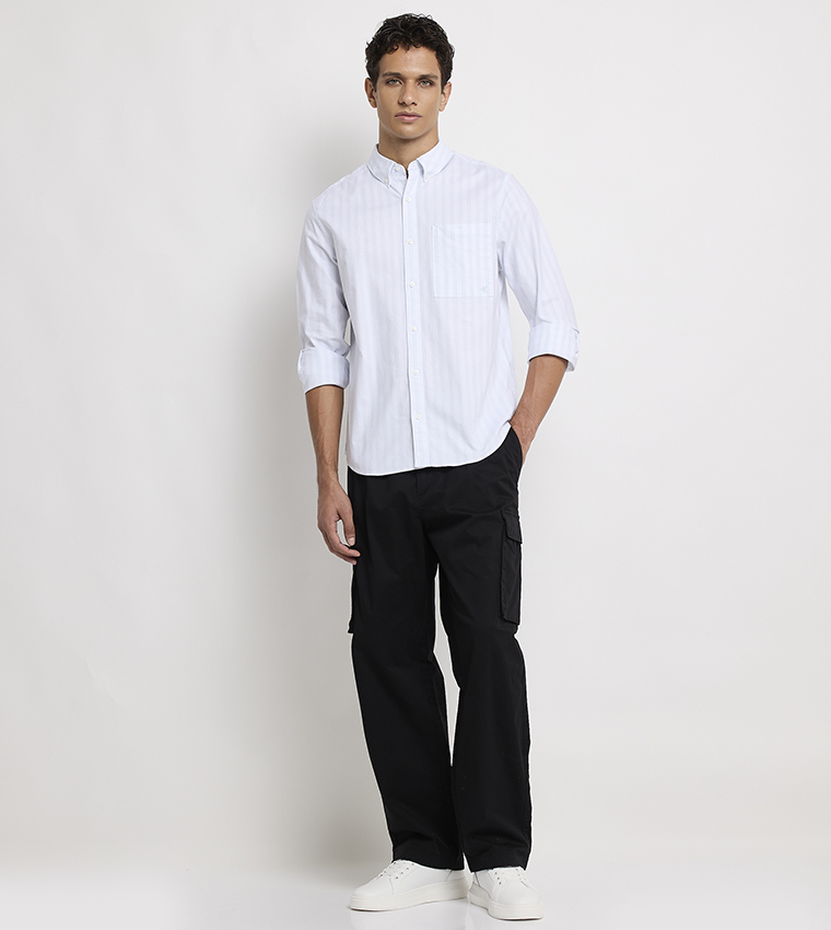 Striped Button-Down Collar Shirt