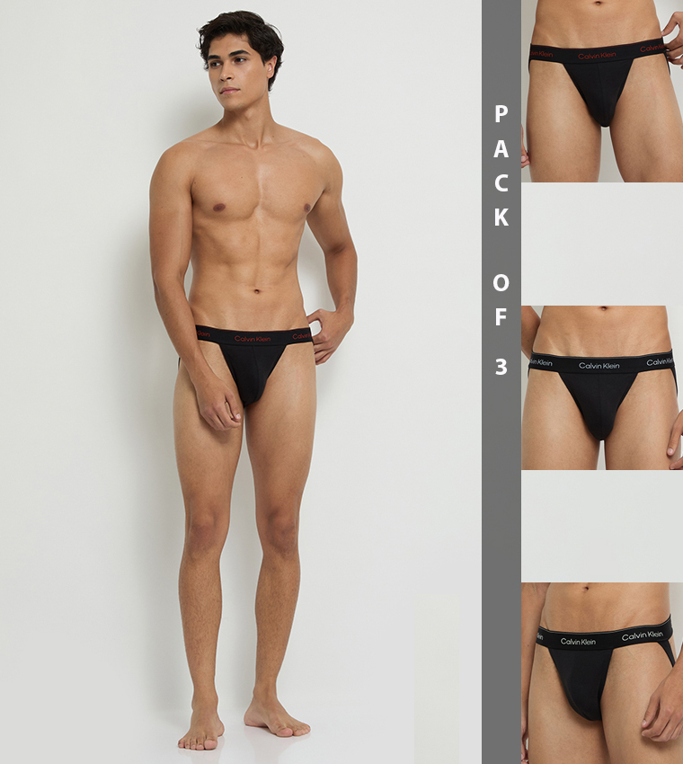 Pack of 3 Logo Waistband Jockstrap Briefs