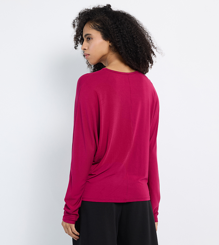 Solid Batwing Sleeves Modal Sleep Top