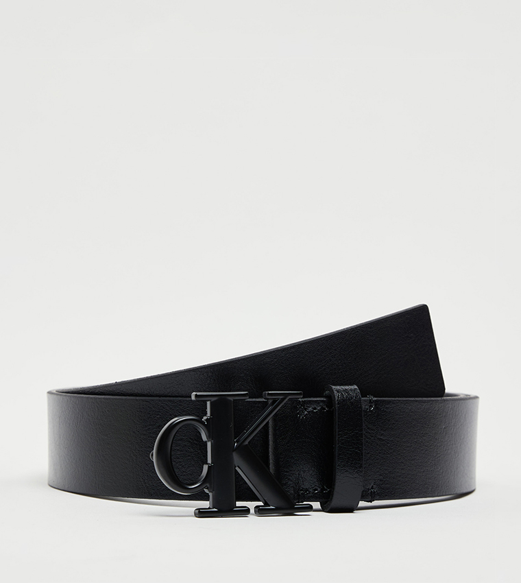 Monogram Plaque Leather Belt