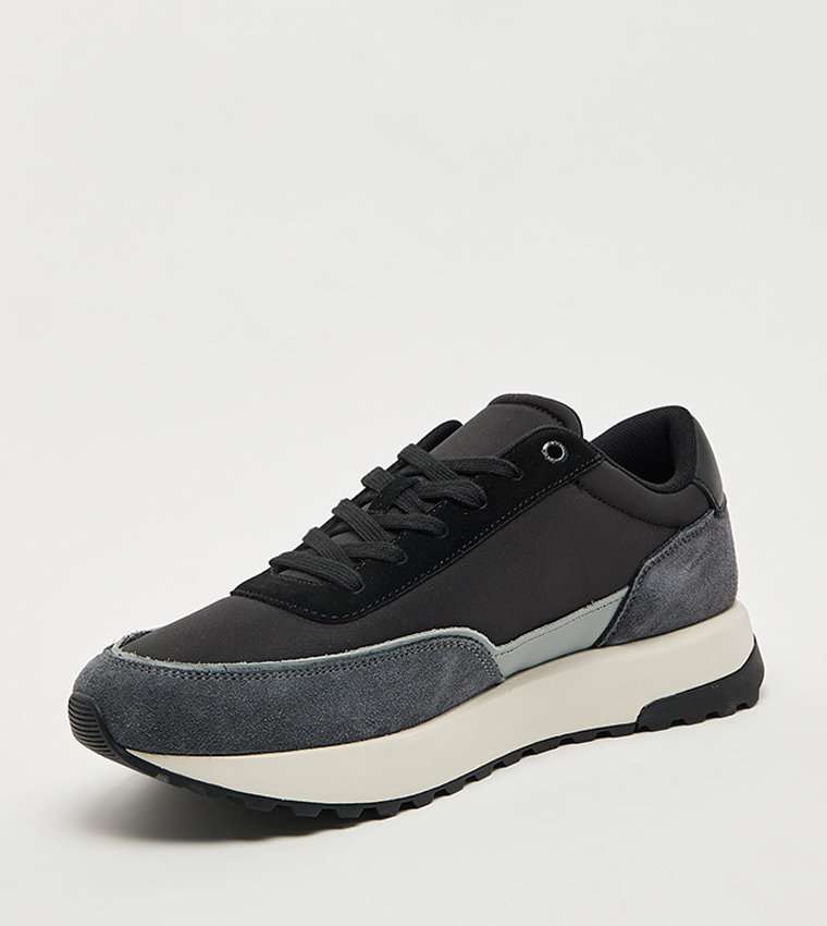 Chunky Cupsole Lace-Up Sneakers