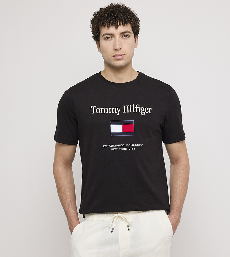 Logo Embroidered Crew Neck T-Shirt