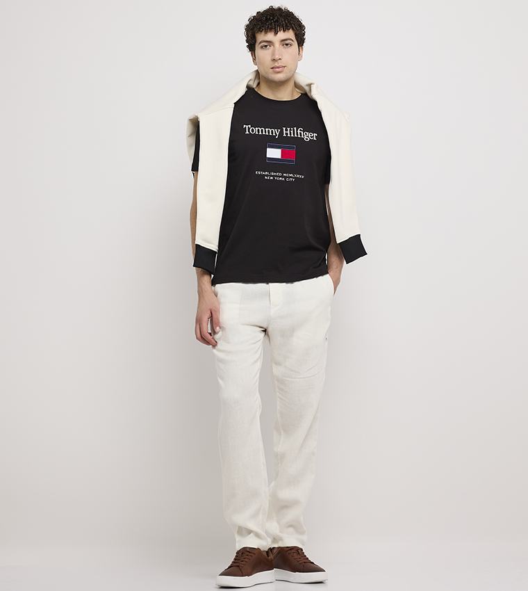 Logo Embroidered Crew Neck T-Shirt