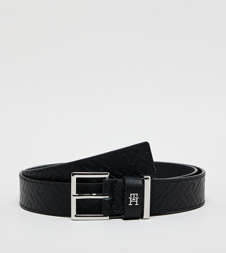 Monogram Pattered Leather Belt