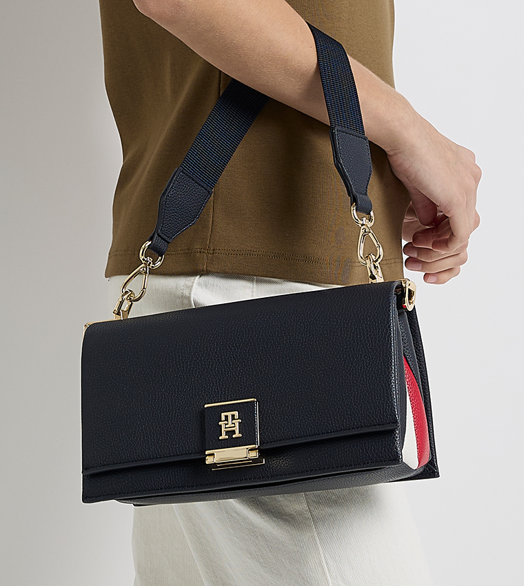 Logo Detail Flap Crossbody Bag
