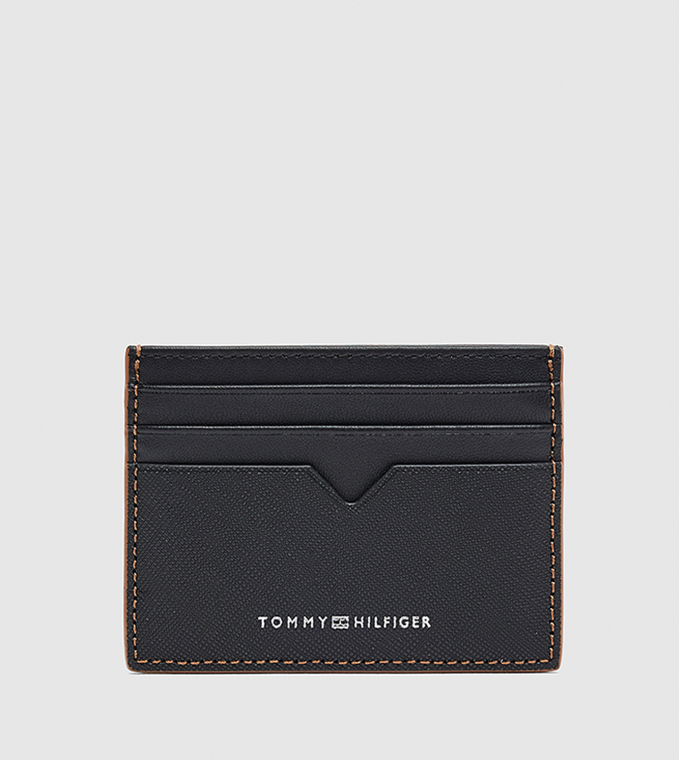 Logo Detail Textured Card Holder