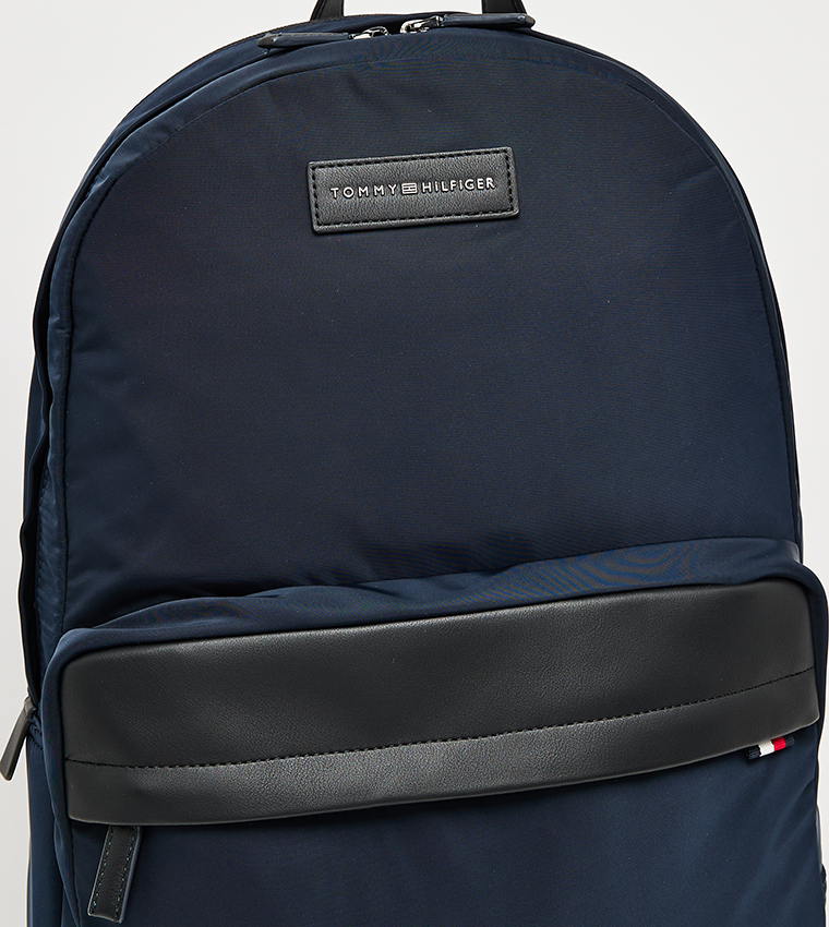 Logo Badge Zippered Backpack