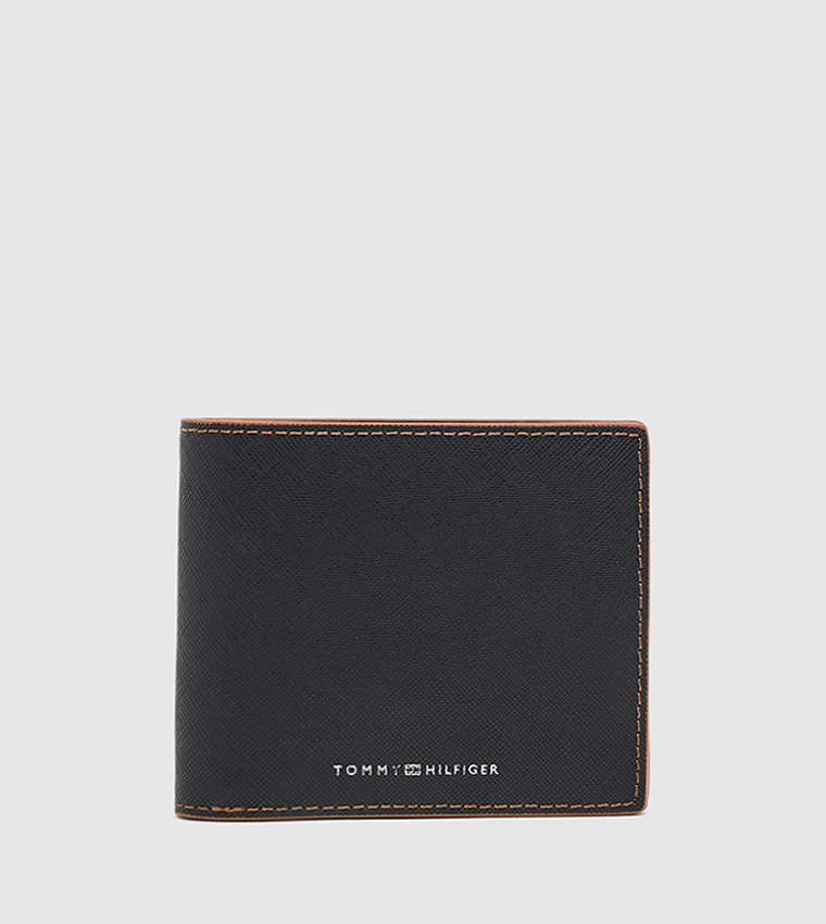 Logo Detail Textured Bi-Fold Wallet